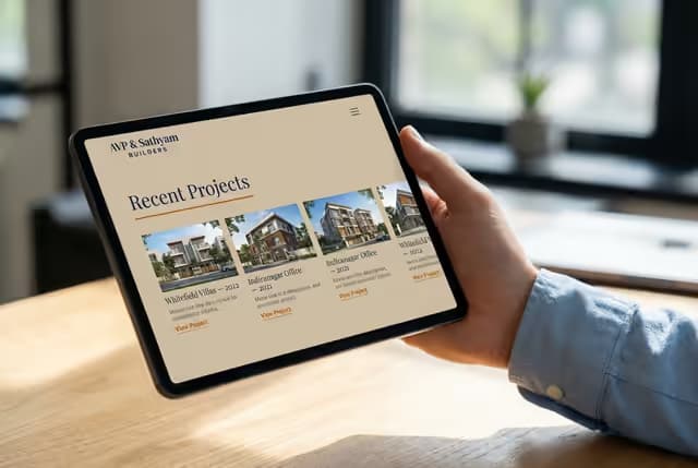 Product Management — AVP & Sathyam Builders Website preview